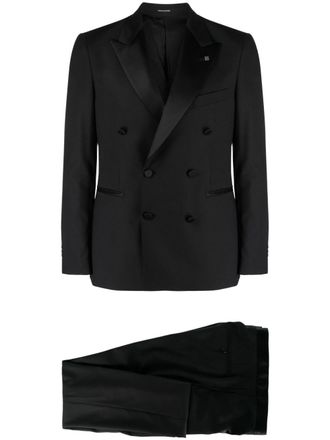 Tagliatore double-breasted peak-lapels suit - Black