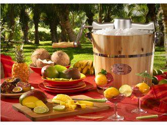 Vente-Unique Sorbettiera elettrica GIVRETO in legno 3,5 L