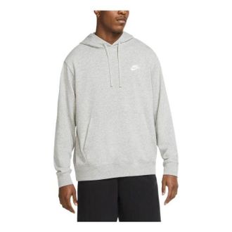 Nike Mens Nike Solid Color Logo Printing Hooded Long Sleeves Gray CZ7858-063