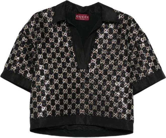 Sequin V-neck Top