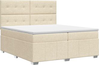 vidaXL Cama Box Spring Con Colch&oacute;n Crema 140 X 190 Cm Tela Vidaxl