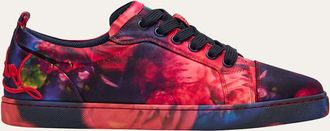 Christian Louboutin Fun Louis Junior Printed Silk Sneakers