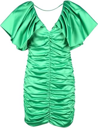 Simona Corsellini Damesjurk - Dames - Feestkleedjes - Groen - L - Polyester - Kleedjes