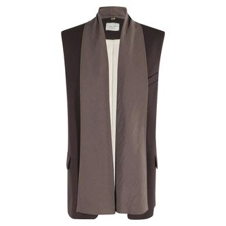 Alysi Jassen, Dames, Bruin, S, Chocolade Vest met Afneembare Sjaal