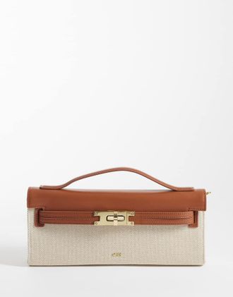 JW PEI Bria - Borsa strutturata con manici in tela marrone