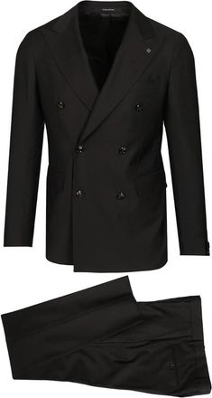 Tagliatore Vesuvio Double-Breasted Suit - Heren - Business pakken - Zwart - S - Wol - Kostuums