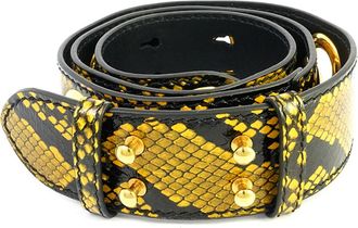 Burberry Ladies Amber Yellow Croco-embossed Leather Bag Strap