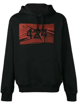 424 hoodie met logo - Zwart