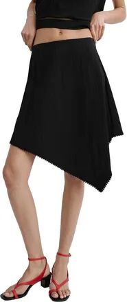 Mango Asymmetrical A-Line Skirt in Black at Nordstrom, Size 10