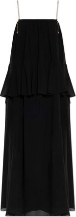 Chlo&eacute; Silk Dress - Dames - Maxi kleedjes - Zwart - S - Kleedjes