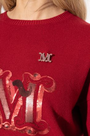 Max Mara Brooch With Shimmering Crystals, Womens, Gold