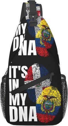 Generic Ecuadorian Dominican Mix Flag Sling Bag Adjustable Chest Bag With Zipper Crossbody Bags For Casual Men Workout