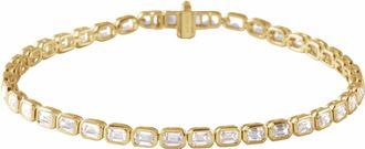 Diamond2Deal 14k Gold 6 1/4 CTW Lab-Grown Diamond Line Bracelet 7