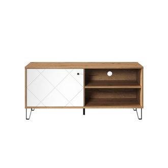 Calicosy Mueble de tv 1 puerta y 2 nichos l123 cm - Blanco