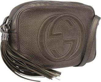 Gucci Pre-owned Vintage Shoulder Bag - Dames - Vintage Schoudertas - Grijs - ONE Size - Leer - Vintage