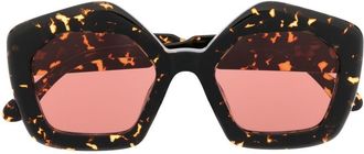 Marni Eyewear MHL pentagon sunglasses - women - Acetate - 51 - Brown