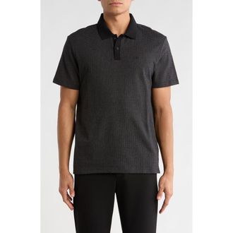 Calvin Klein Variegated Jacquard Polo in Black at Nordstrom Rack, Size Xx-Large