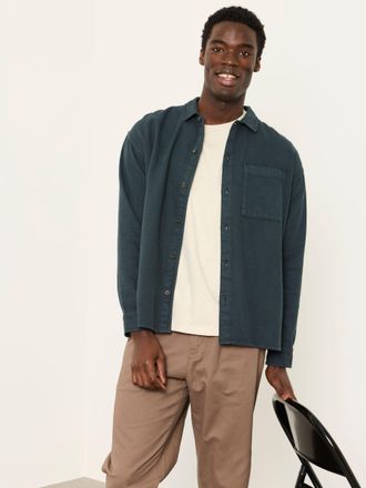 Fat Face FatFace Salcombe Relaxed Fit Dark Green Long Sleeve Garment Dye Shirt