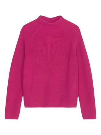 Marc O'Polo Geribbelde trui met hoge hals - Roze