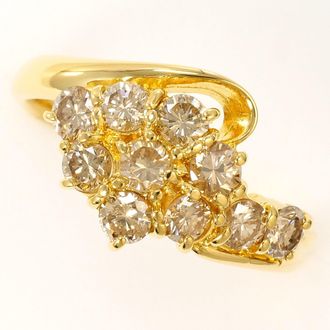 C&A Brown Yellow Gold Yellow Gold (18K) Band Ring (Pre-Owned)