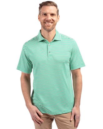 Cutter & Buck Virtue Eco Pique Stripe Recycled Mens Polo Shirt