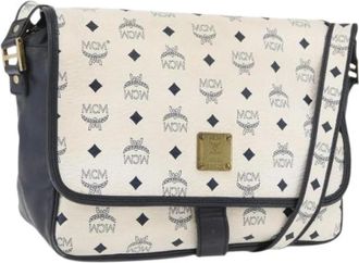 MCM Pre-owned Cross Body Bags, female, White, Size: ONE SIZE Pre-owned PVC Leather Shoulder Bag