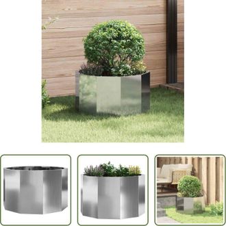 vidaXL vidaXL Vaso rotondo - Fioriera Argento 60 x 60 x 35 cm Acciaio zincato