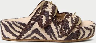 Loeffler Randall Womens Nico Two-Band Sandals In Vintage Zebra
