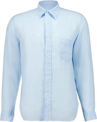 120% Lino Hombre, Camisas, Azul, Talla: 4XL
