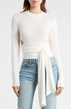 Go Couture Tie Back Top in White Interlock at Nordstrom Rack, Size X-Large