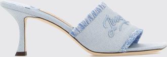 Jimmy Choo London Sandalo Alexia in canvas con logo ricamato