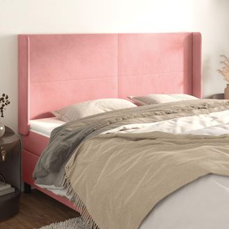 vidaXL Cabecero Con Orejas De Terciopelo Rosa 163x16x118/128 Cm Vidaxl