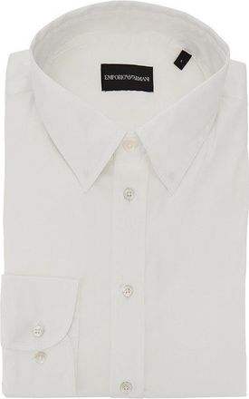 Emporio Armani Cotton-blend technical poplin shirt Man XL