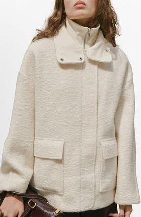 Mango Boucl&eacute; Jacket in Ecru at Nordstrom Rack, Size Medium