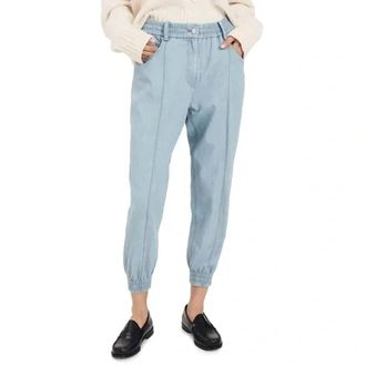 Derek Lam Phoenix Jogger In Light Blue Chambray