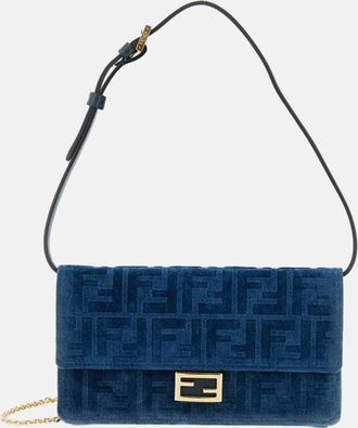 Fendi Portafoglio Con Catena In Denim Flock