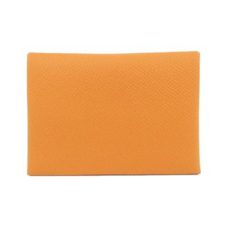 Herm&egrave;s Lime Orange Epsom Leather Coin Purse/Coin Case (Pre-Owned)