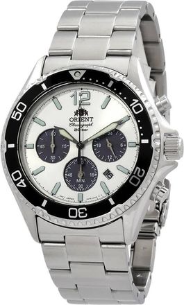 Orient Sports Solar Powered Chronograph White Dial Mens Watch RA-TX0203S10B