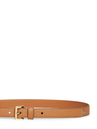 Prada Womens Caramel Saffiano Leather Belt Camel Calf