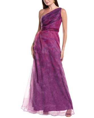 Rene Ruiz One-Shoulder Organza Gown