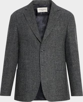 Officine G&eacute;n&eacute;rale Mens Michel Pied de Poule Wool Jacket