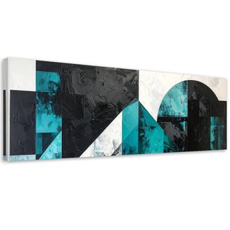 Feeby Impresi&oacute;n De Imagen, C&iacute;rculos Abstractos Formas Turquesas, 120x40