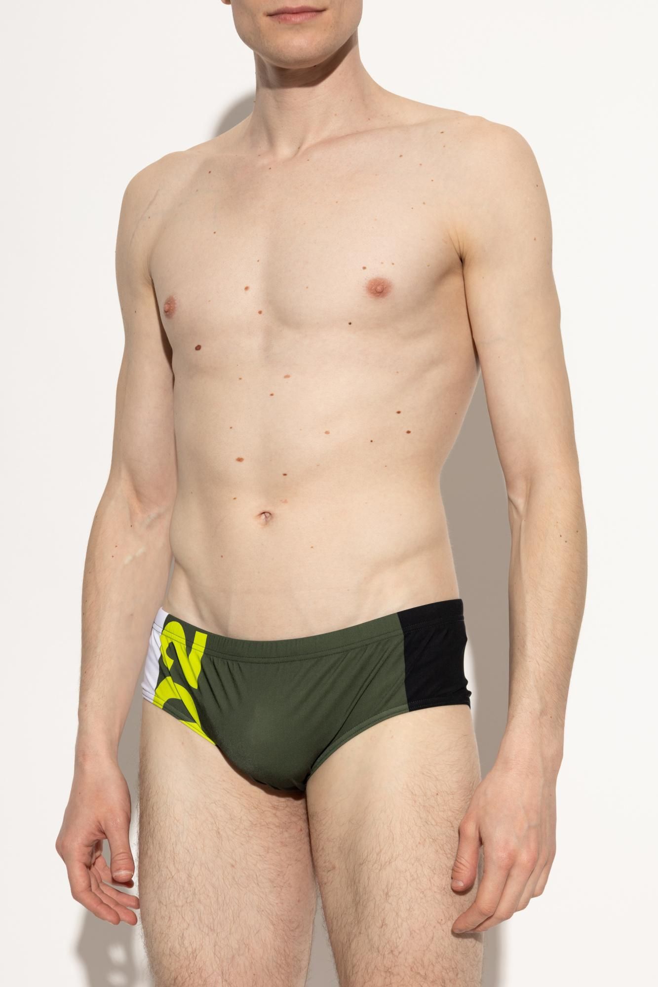 DSQUARED2 グリーン ICON 競泳水着　サイズ46 1540100117649_00210_d00001.jpg