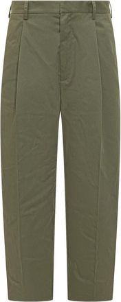 Mordecai Straight Pant - Heren - Wijde Broeken - Groen - XS - Leer - Broeken