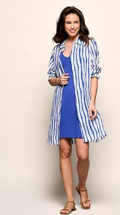 Mart Visser Georgie Streep Tuniek Offwhite / Kobalt