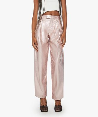 Mother Pleated Starlet Sneak Pants In Pinky Swear