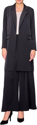 Melloday Long Crepe Blazer in Black at Nordstrom Rack, Size Medium