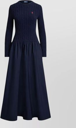 Ralph Lauren dress cable knit bodice crew neck maxi