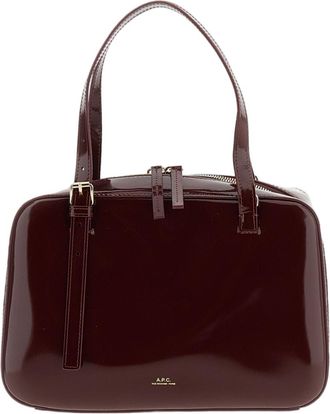 A.P.C. Structured Patent Leather Virginie Box Bag with Versatile Carrying Options