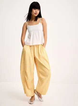 Twik Womens Yellow checkers parachute pant